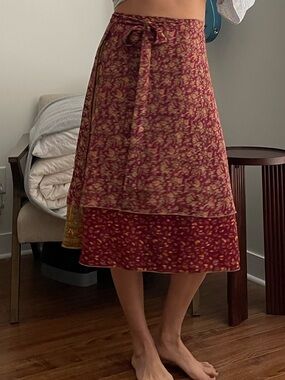 Vintage kariza layered wrap skirt